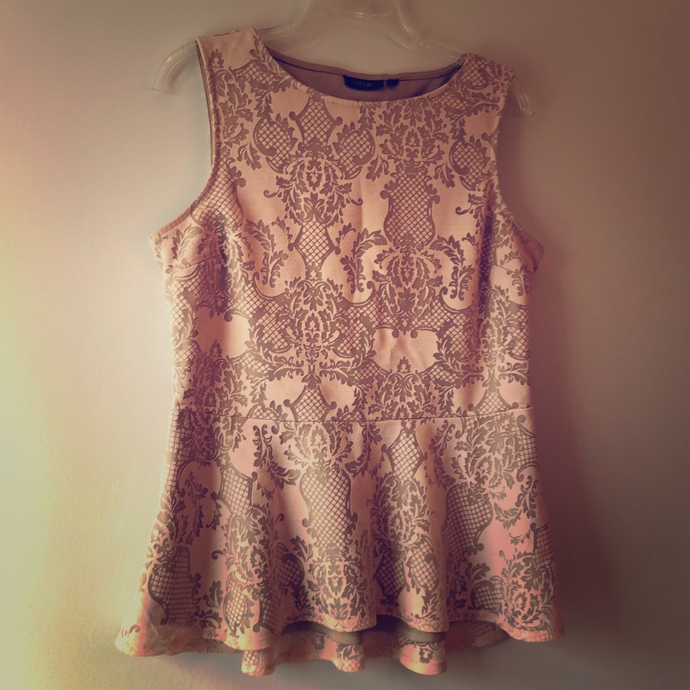 Apt. 9 Sleeveless Lace-Overlay Peplum Top in Pink